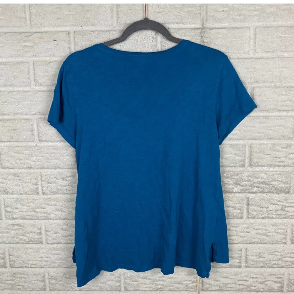 Eileen Fisher Organic Cotton V Neck Tee High Low - Picture 6 of 8